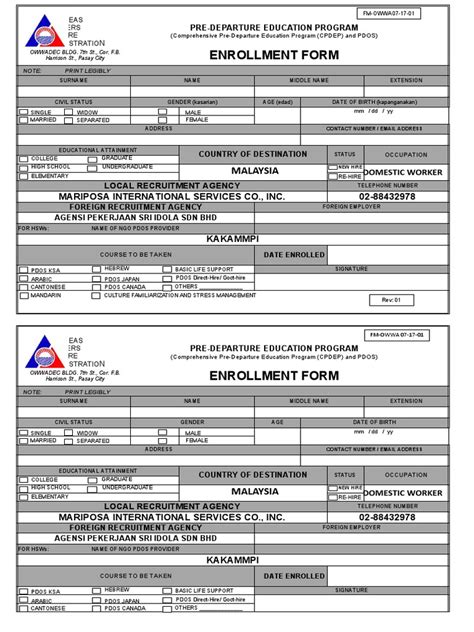 owwa enrollment form.